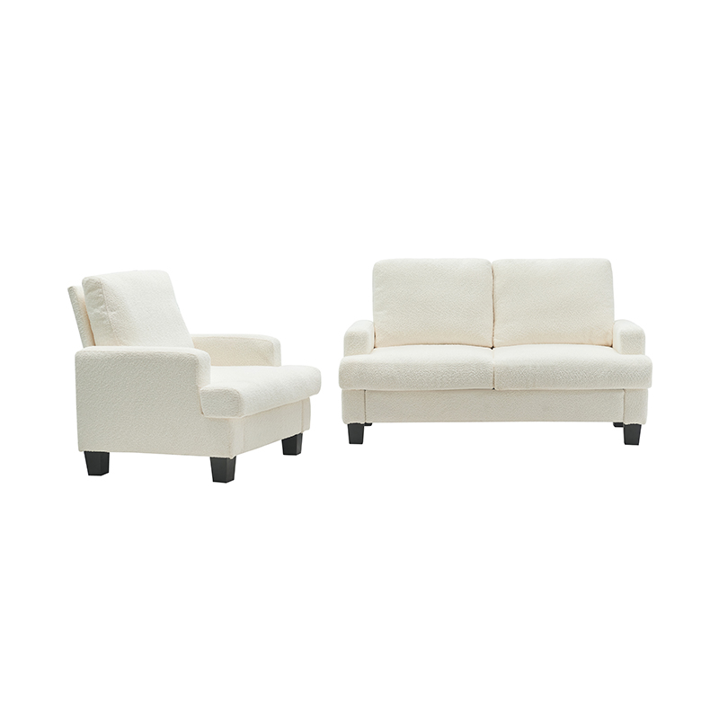 Modern Teddy Velvet fehér szövet kanapé